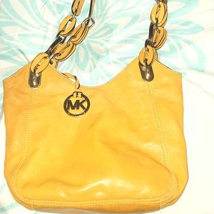 Michael Kors mustard tote purse